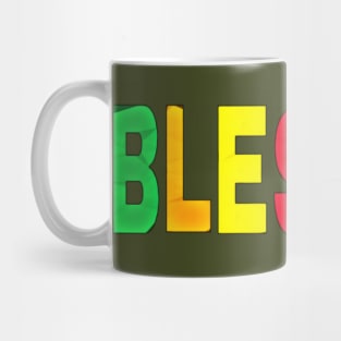 Blessed- Block and Cursive - Double-sided Mug